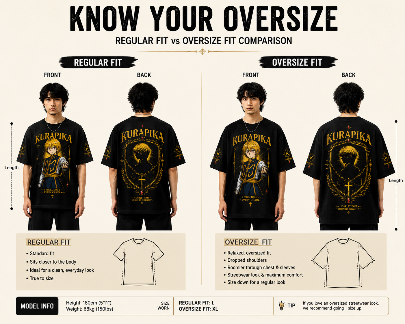 Kurapika Chain of Judgment Oversized Tee
