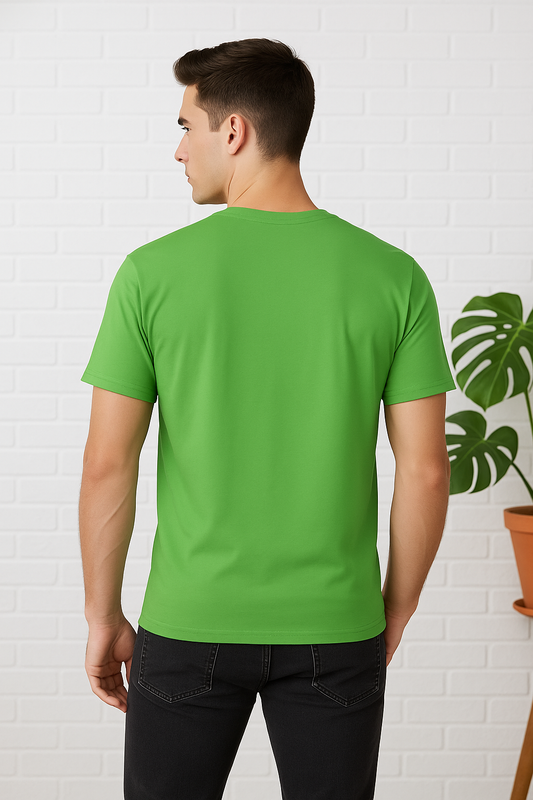 Classic Men’s Green Crew Neck T-Shirt – Soft, Breathable & Stylish Everyday Wear