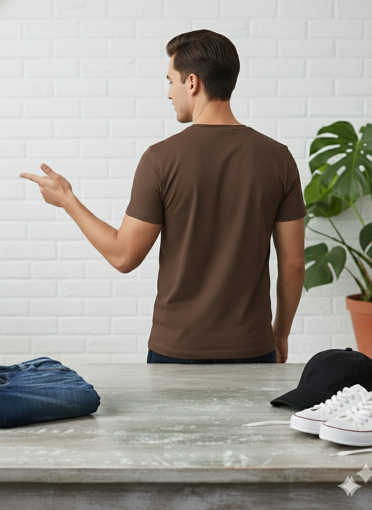 π― Classic Short-Sleeve Brown T-Shirt for Men: The Ultimate Everyday Essential