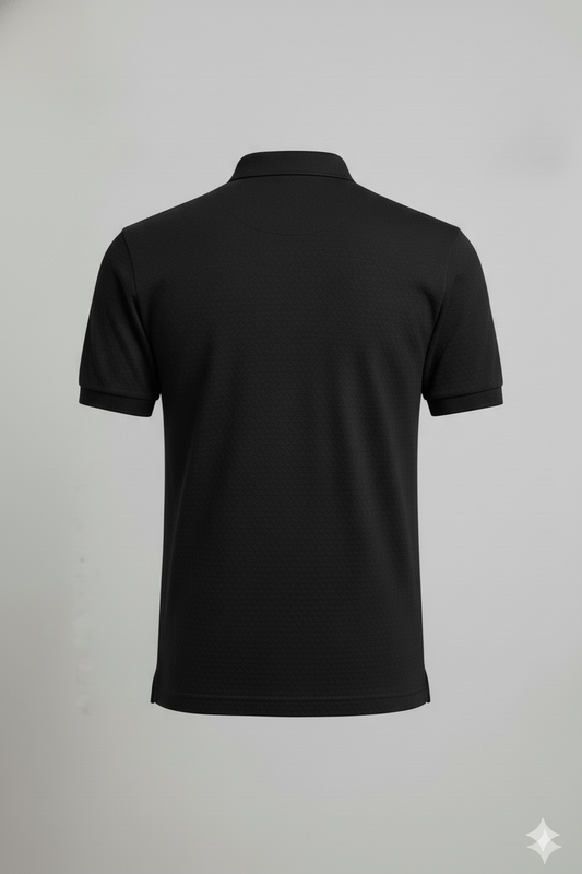 Premium honeycomb Black Polo T-shirt