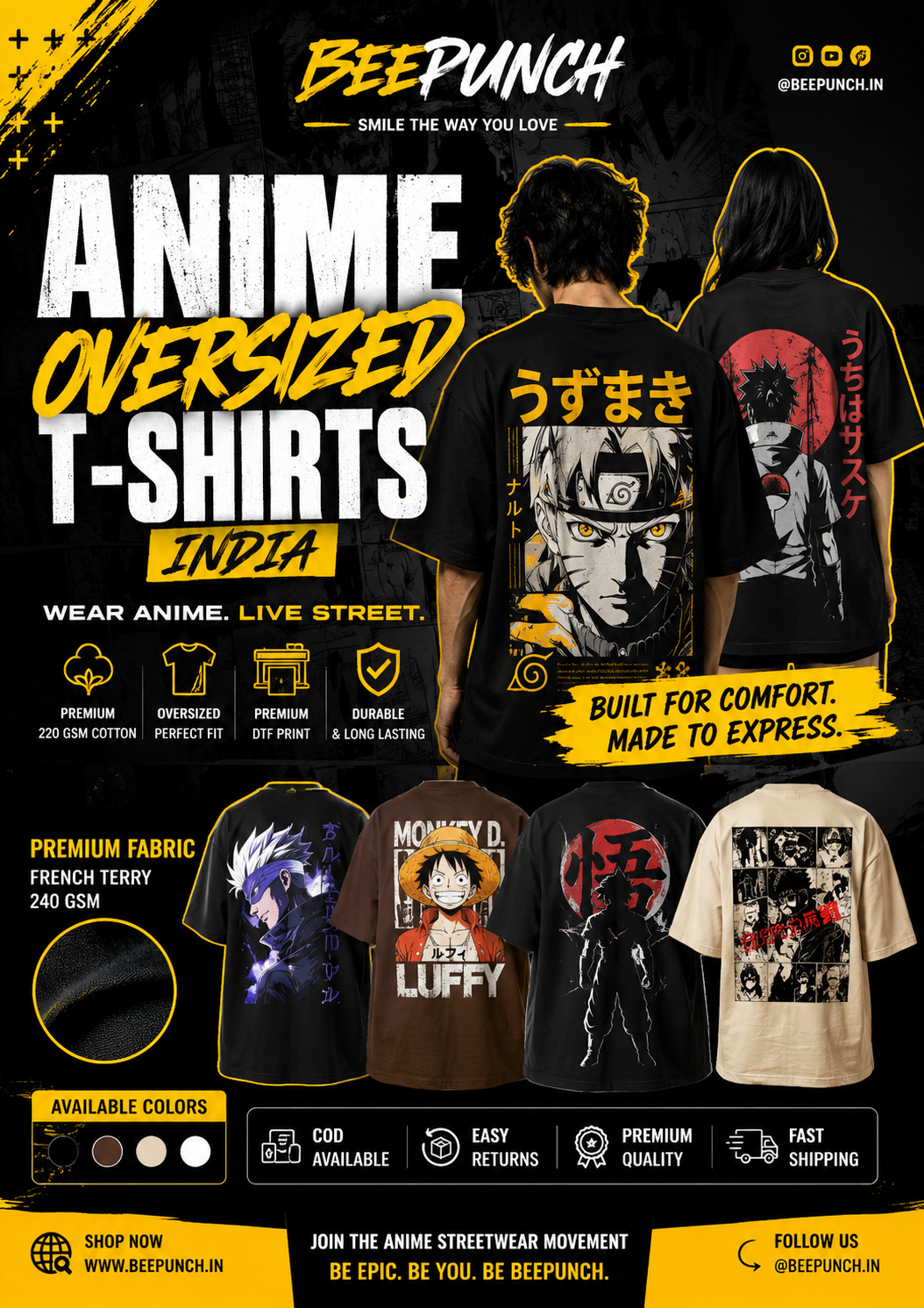 Anime Oversized T-Shirts India