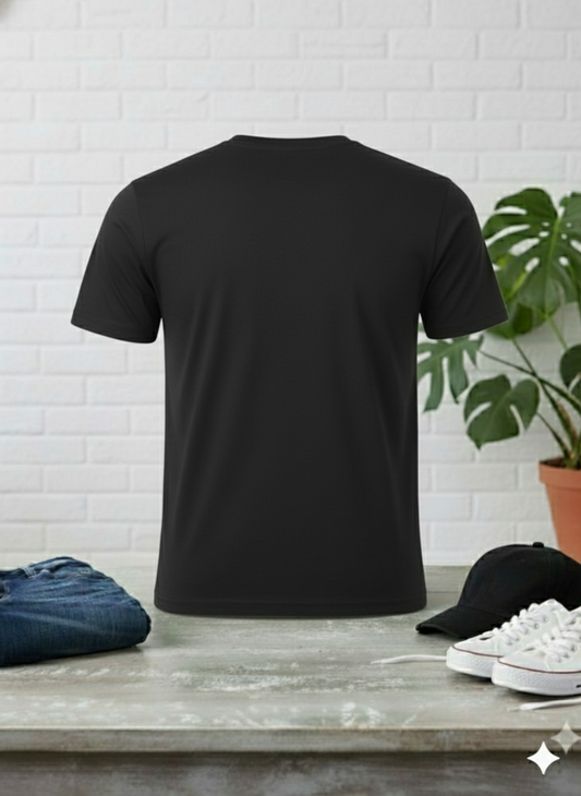 Men's Premium Black Crewneck T-Shirt | Soft Cotton Basic Tee