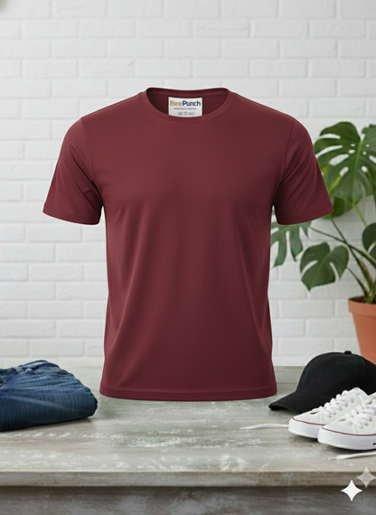 The Classic Maroon Crewneck Tee: Men's Tailored Comfort T-Shirt