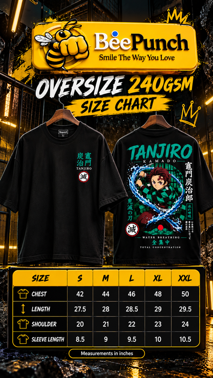 BeePunch Tanjiro Kamado Water Breathing Anime T-Shirt