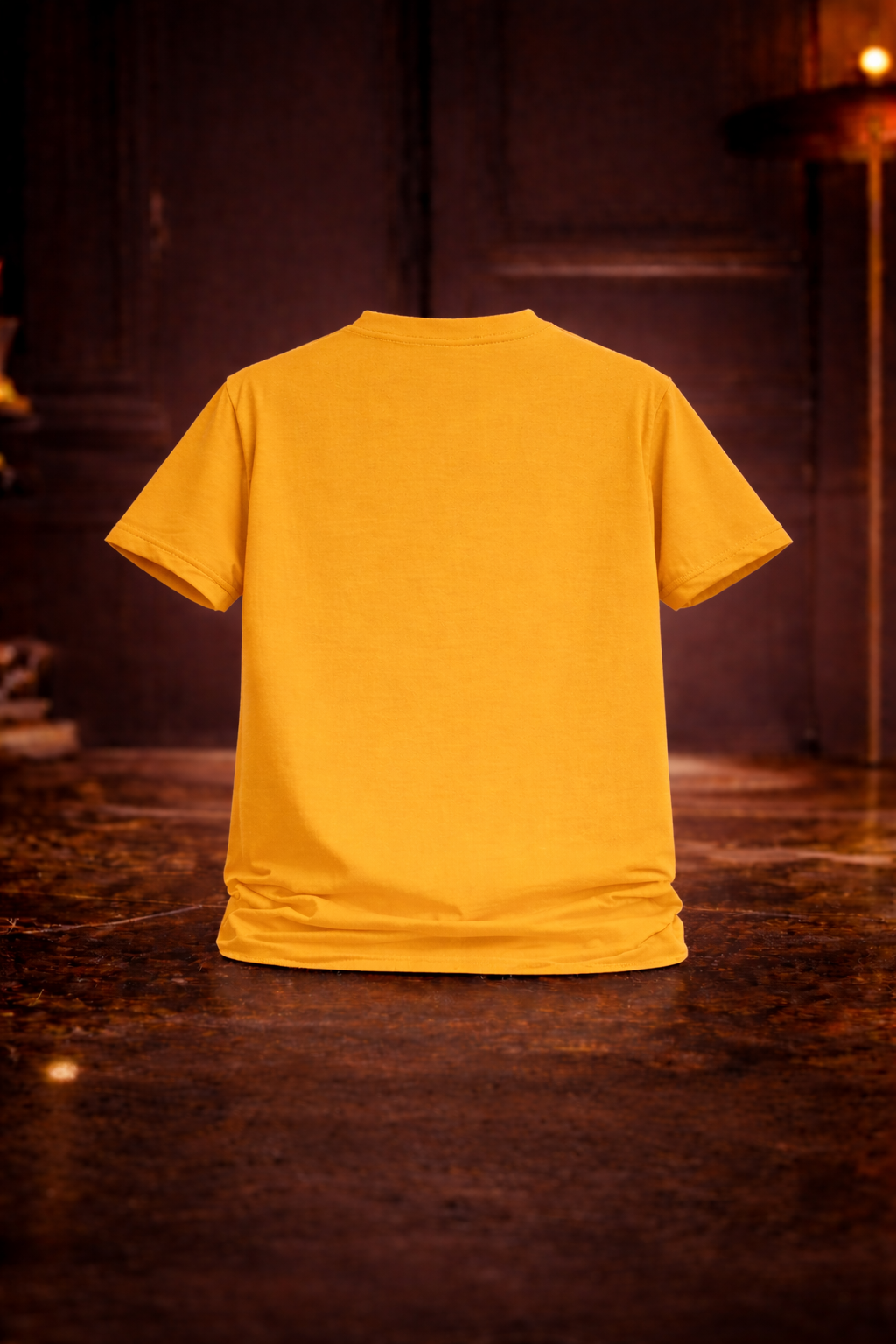 Mustard yellow plain oversized T-shirt product view