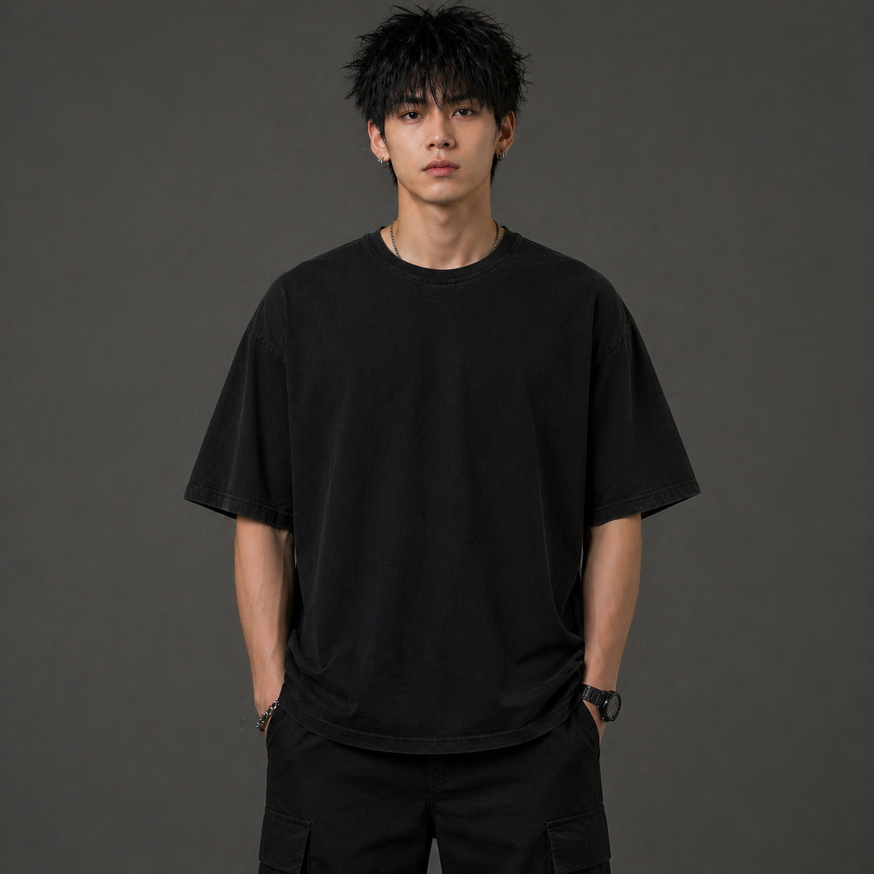 BeePunch God of Uchiha washed black anime tee