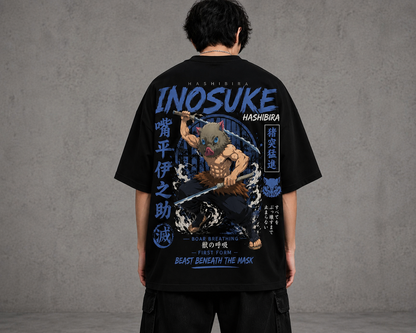 BeePunch Inosuke Hashibira Oversized Anime T-Shirt