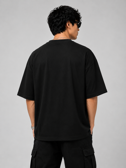BeePunch Spider Web Oversized T-Shirt – Black