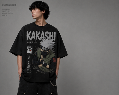 BeePunch Kakashi Graphic Oversized Tee – 240 GSM French Terry