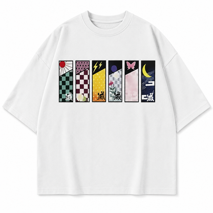 BeePunch – Demon Slayer Eyes Oversized Anime T-Shirt | Premium Heavyweight Cotton |