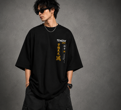 BeePunch Tengen Uzui Oversized Anime T-Shirt – Premium 240 GSM French Terry Cotton