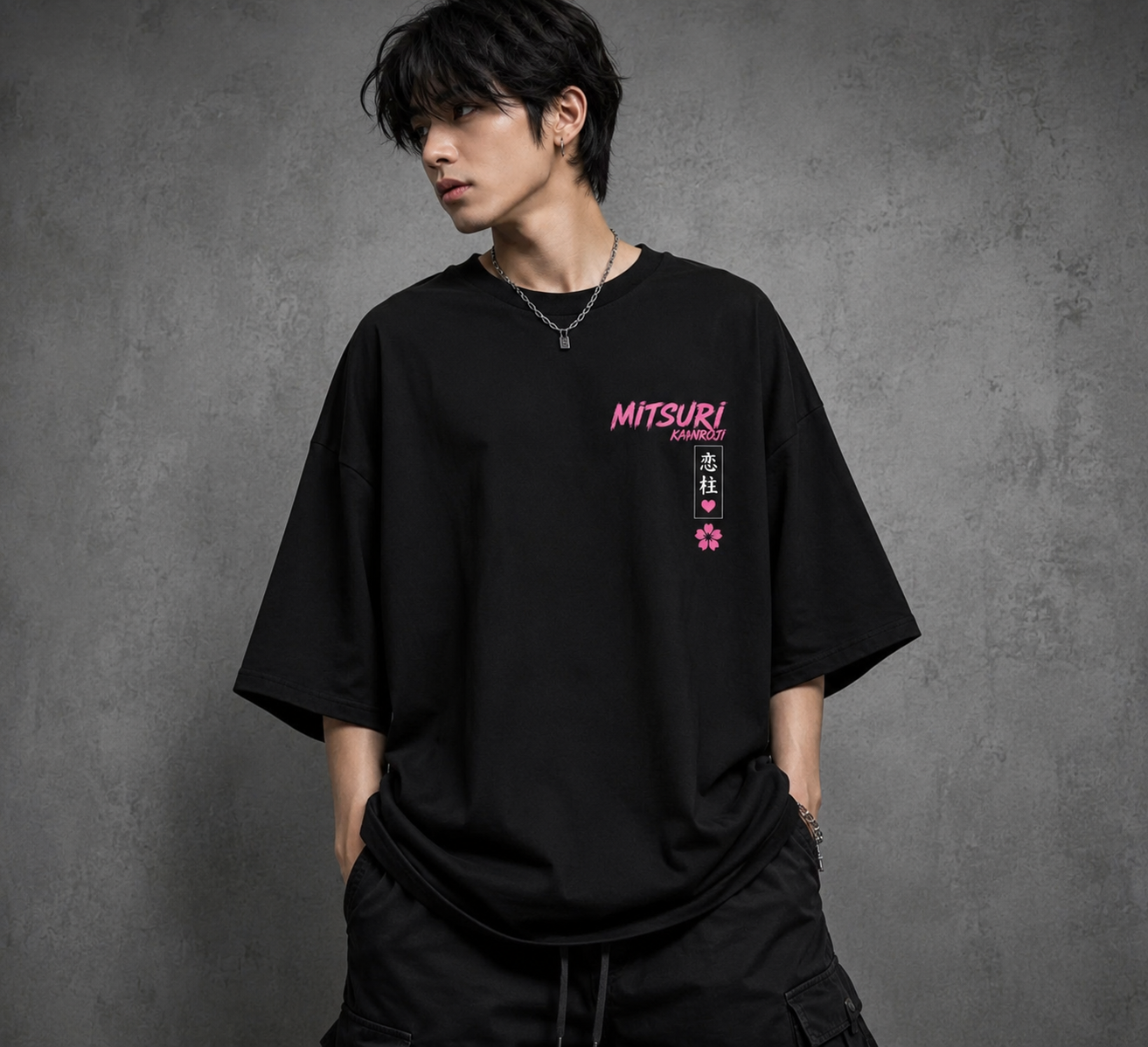Mitsuri Kanroji Oversized Anime T-Shirt | Demon Slayer Love Hashira | 240 GSM French Terry | Premium Streetwear | BeePunch