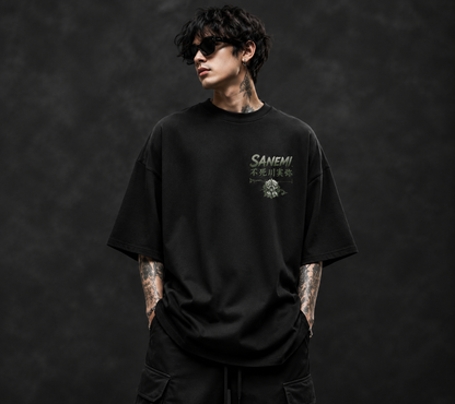 Sanemi Shinazugawa Oversized Anime T-Shirt | Demon Slayer Wind Hashira | 240 GSM French Terry | BeePunch