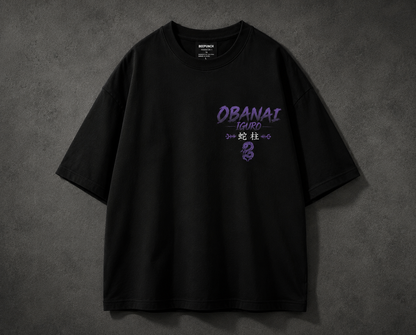 Obanai Iguro Oversized Anime T-Shirt | Demon Slayer Snake Hashira | Premium 240 GSM French Terry | BeePunch
