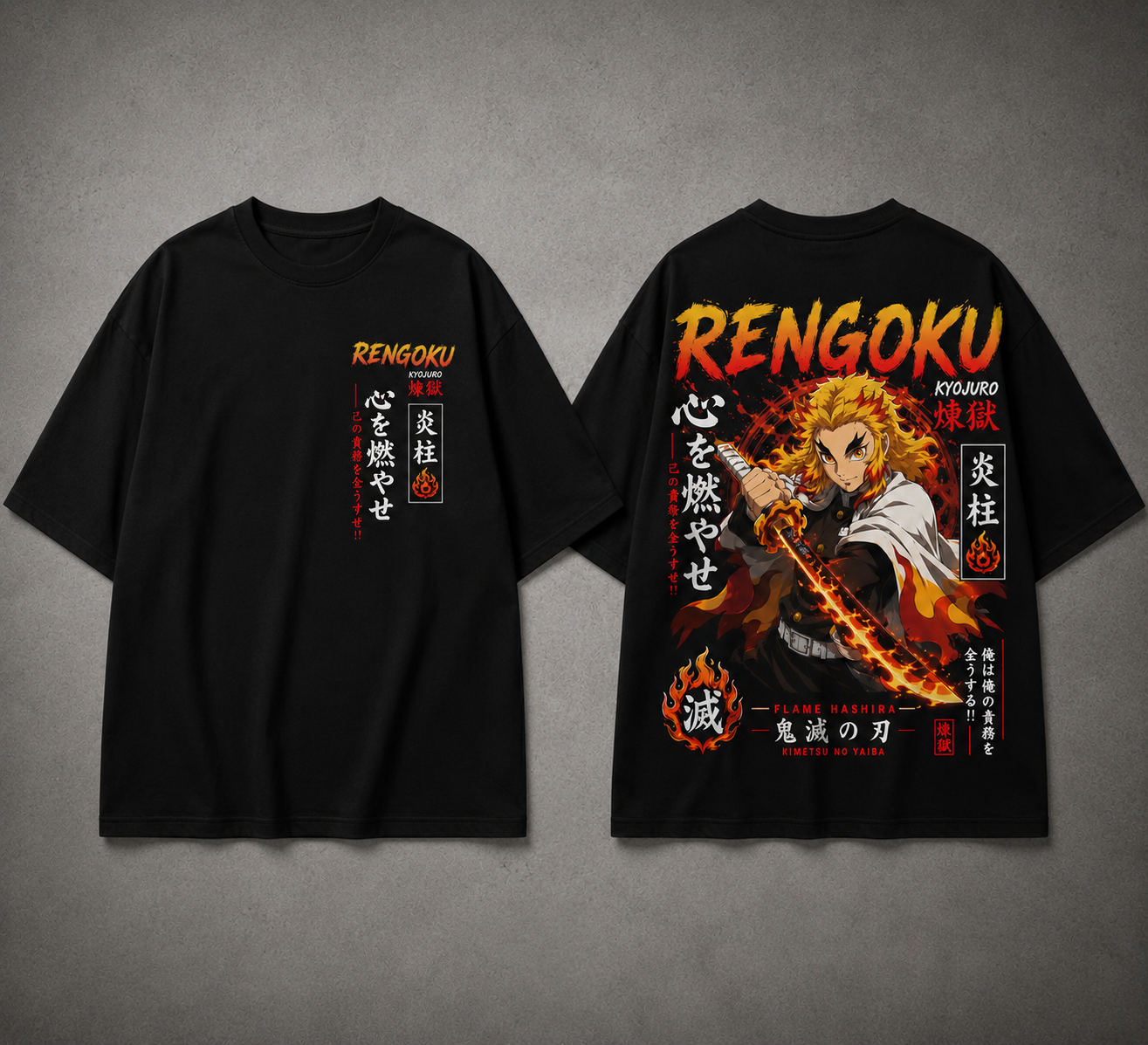 Kyojuro Rengoku Flame Hashira Oversized T-Shirt – BeePunch