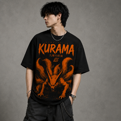 Naruto Kurama Nine Tails Oversized Anime T-Shirt | Front & Back Print