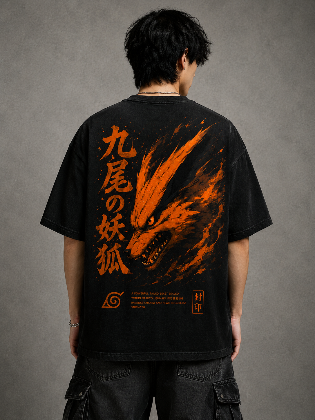 Naruto Kurama Nine Tails Oversized Anime T-Shirt | Front & Back Print