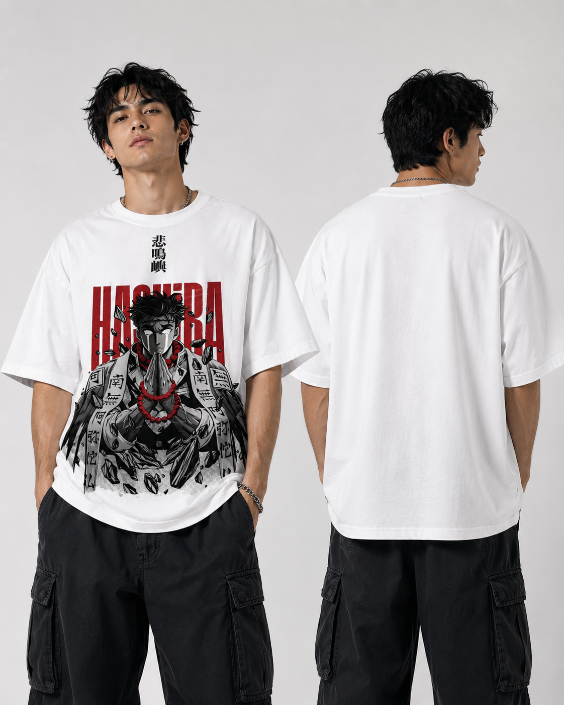 Crimson anime artwork oversized T-shirt by BeePunch