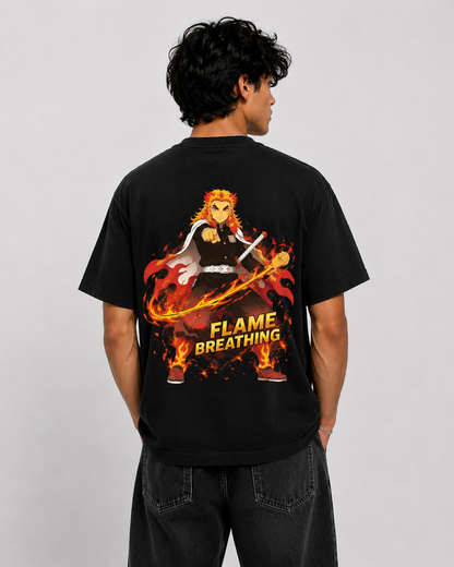 BeePunch Rengoku oversized anime T-shirt product view