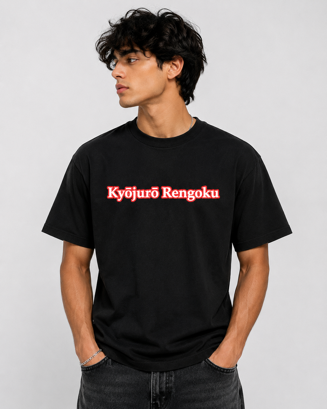 Kyojuro Rengoku Flame Breathing oversized T-shirt front view