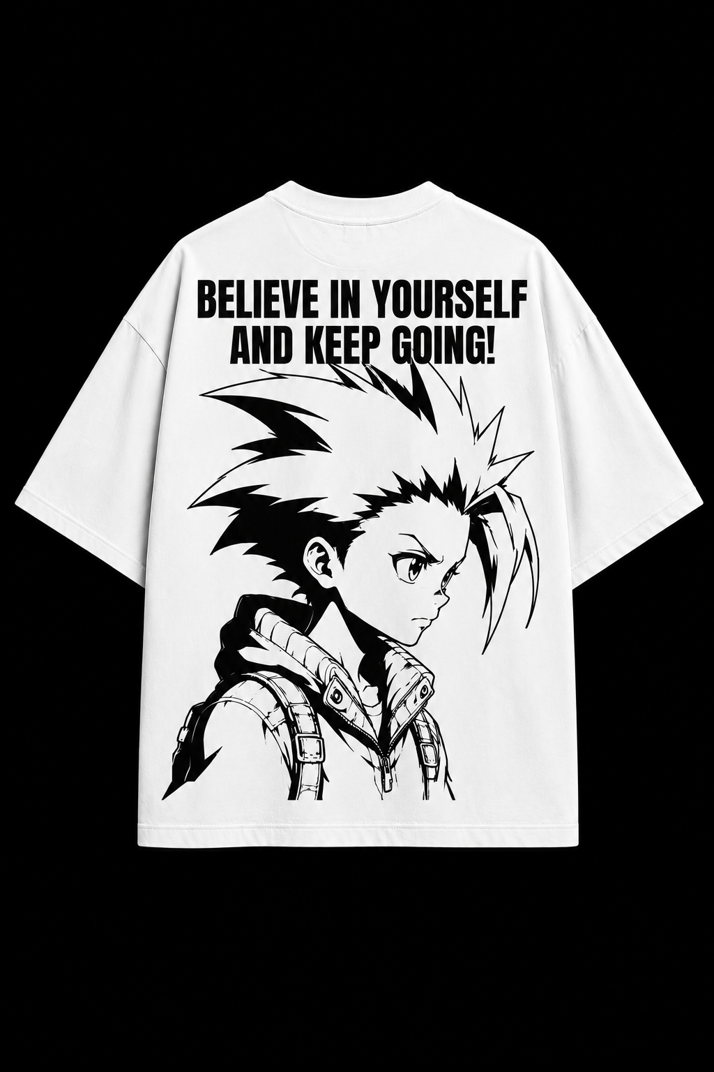 Premium anime oversized T-shirt front logo detail