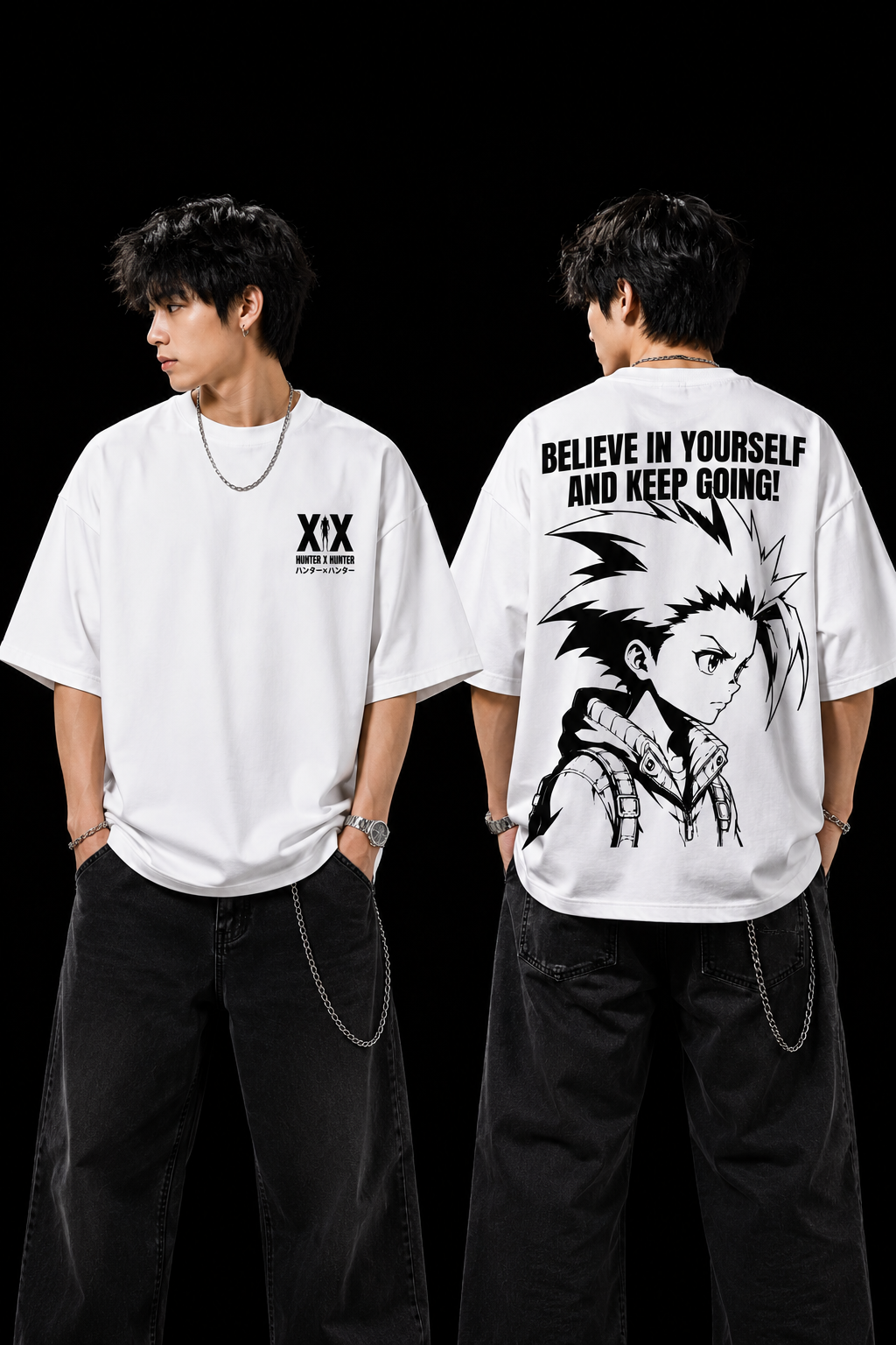 Japanese streetwear oversized anime tee back print by BeePunch