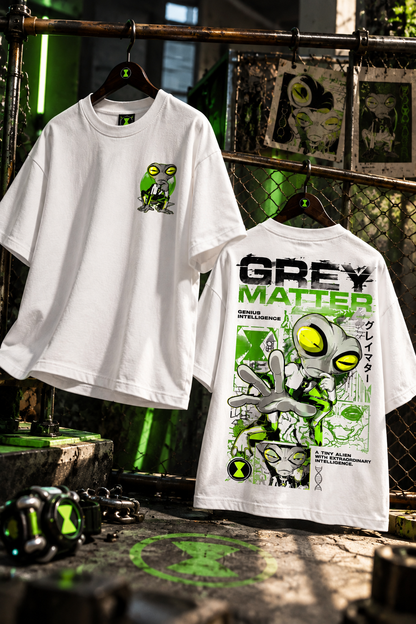 BeePunch Grey Matter Oversized T-Shirt | Genius Intelligence Streetwear Edition