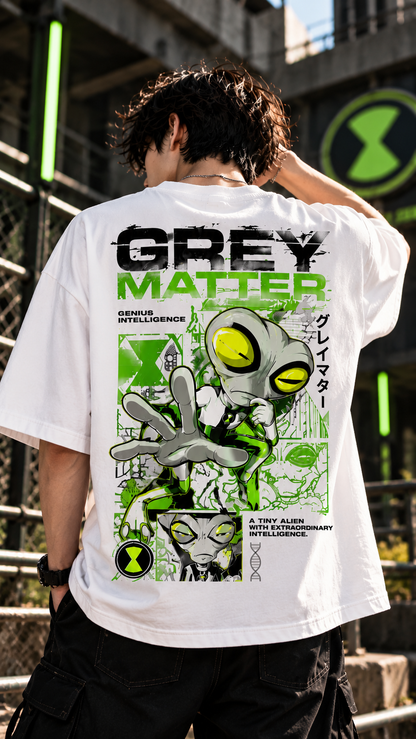 BeePunch Grey Matter Oversized T-Shirt | Genius Intelligence Streetwear Edition