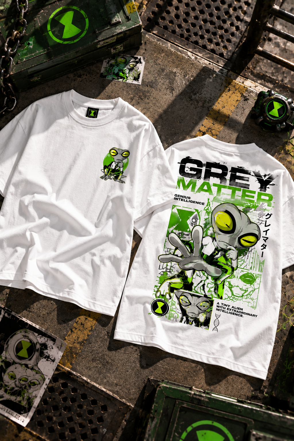 BeePunch Grey Matter Oversized T-Shirt | Genius Intelligence Streetwear Edition