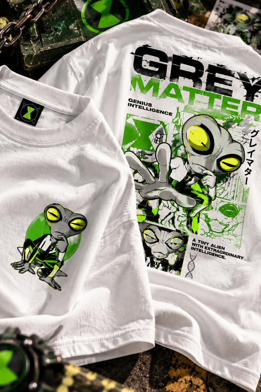 BeePunch Grey Matter Oversized T-Shirt | Genius Intelligence Streetwear Edition