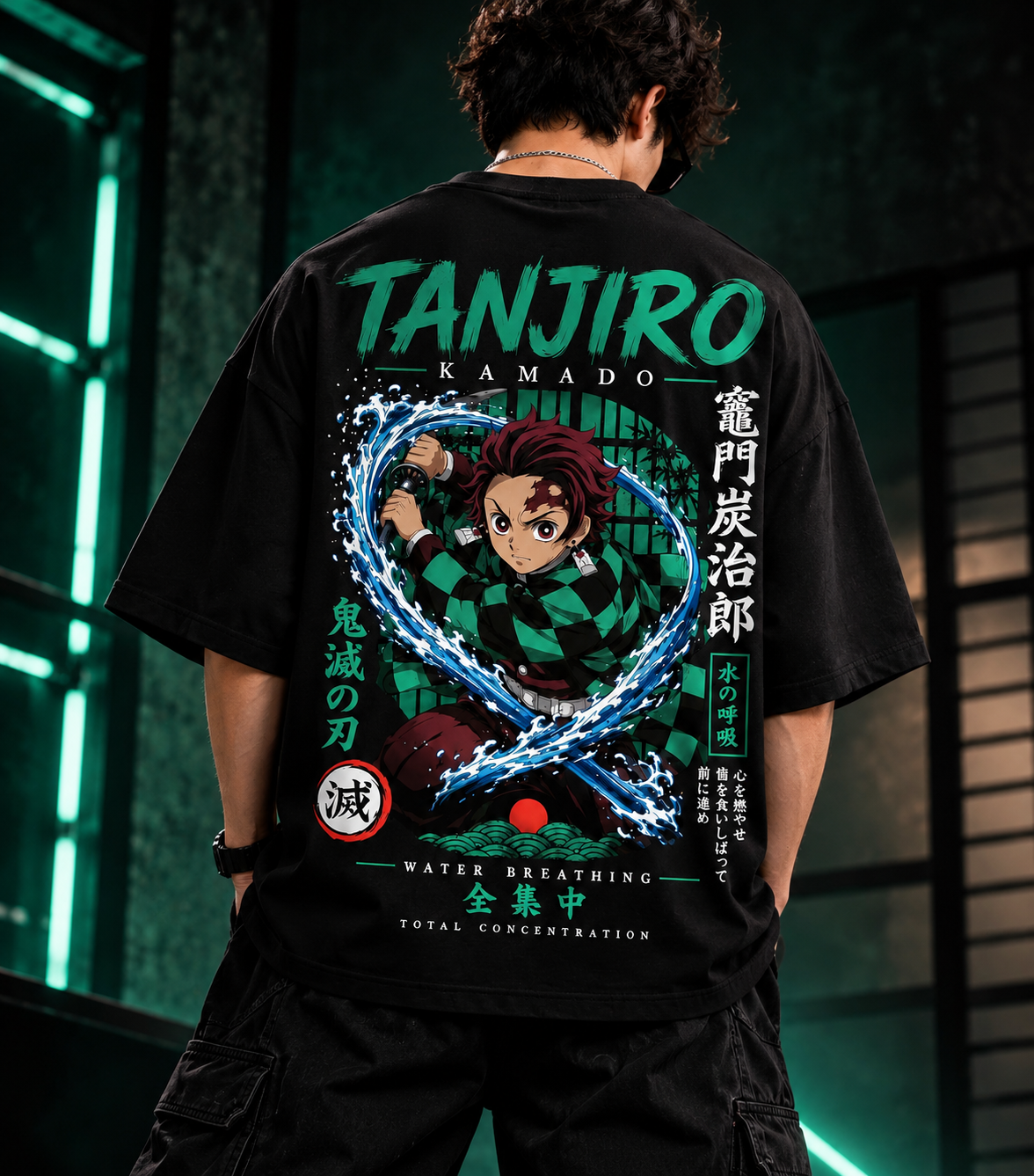 BeePunch Tanjiro Kamado Water Breathing Anime T-Shirt