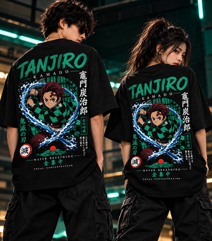 BeePunch Tanjiro Kamado Water Breathing Anime T-Shirt
