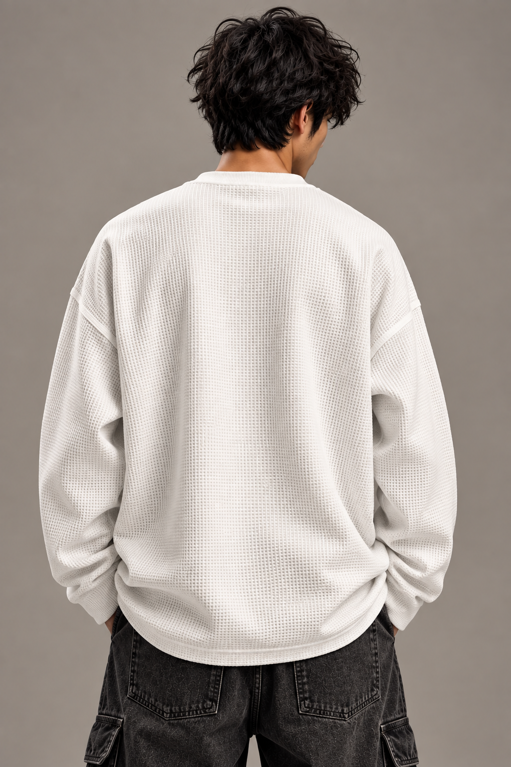 BeePunch Spider Waffle Full Sleeve T-Shirt – Premium Oversized Fit
