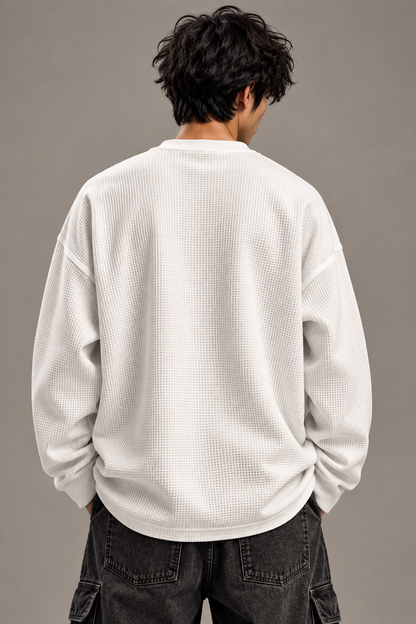 BeePunch Spider Waffle Full Sleeve T-Shirt – Premium Oversized Fit