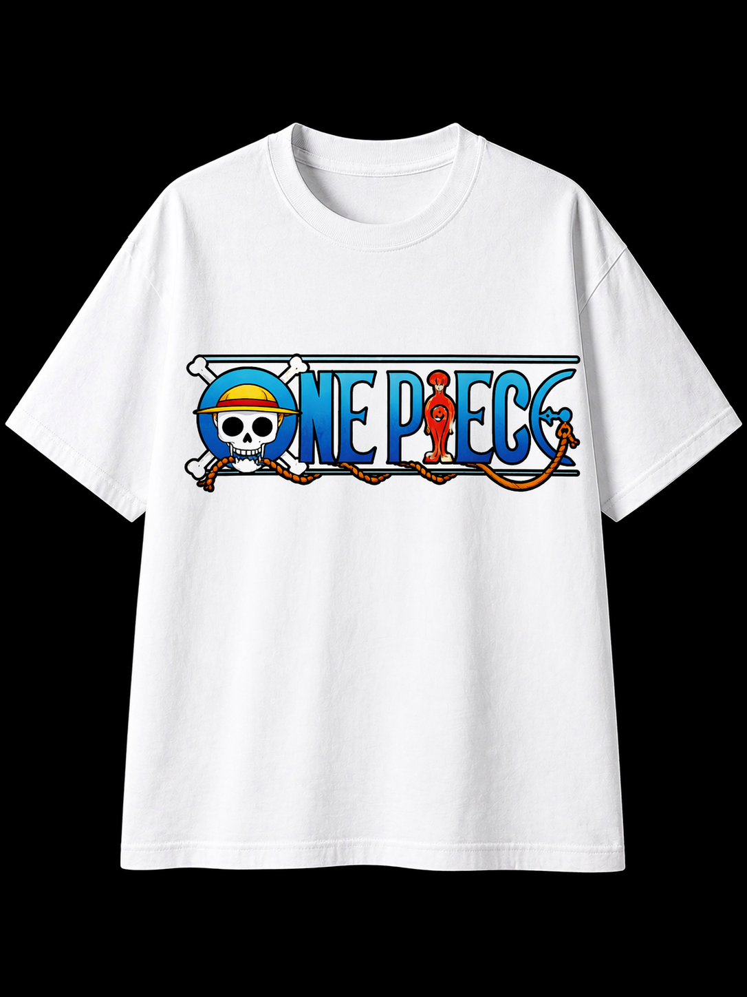 BeePunch Premium Heritage Straw Hat Emblem white T-shirt front view