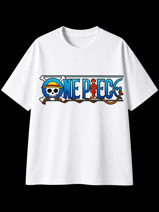 BeePunch Premium Heritage Straw Hat Emblem white T-shirt front view