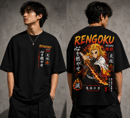 Kyojuro Rengoku Flame Hashira Oversized T-Shirt – BeePunch