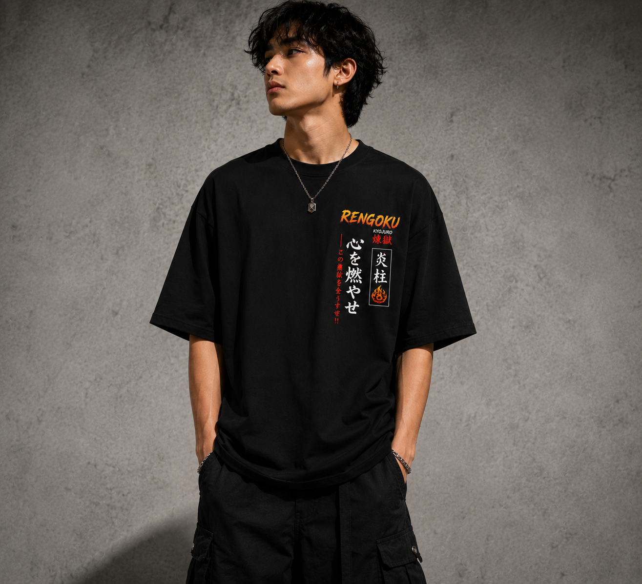 Kyojuro Rengoku Flame Hashira Oversized T-Shirt – BeePunch