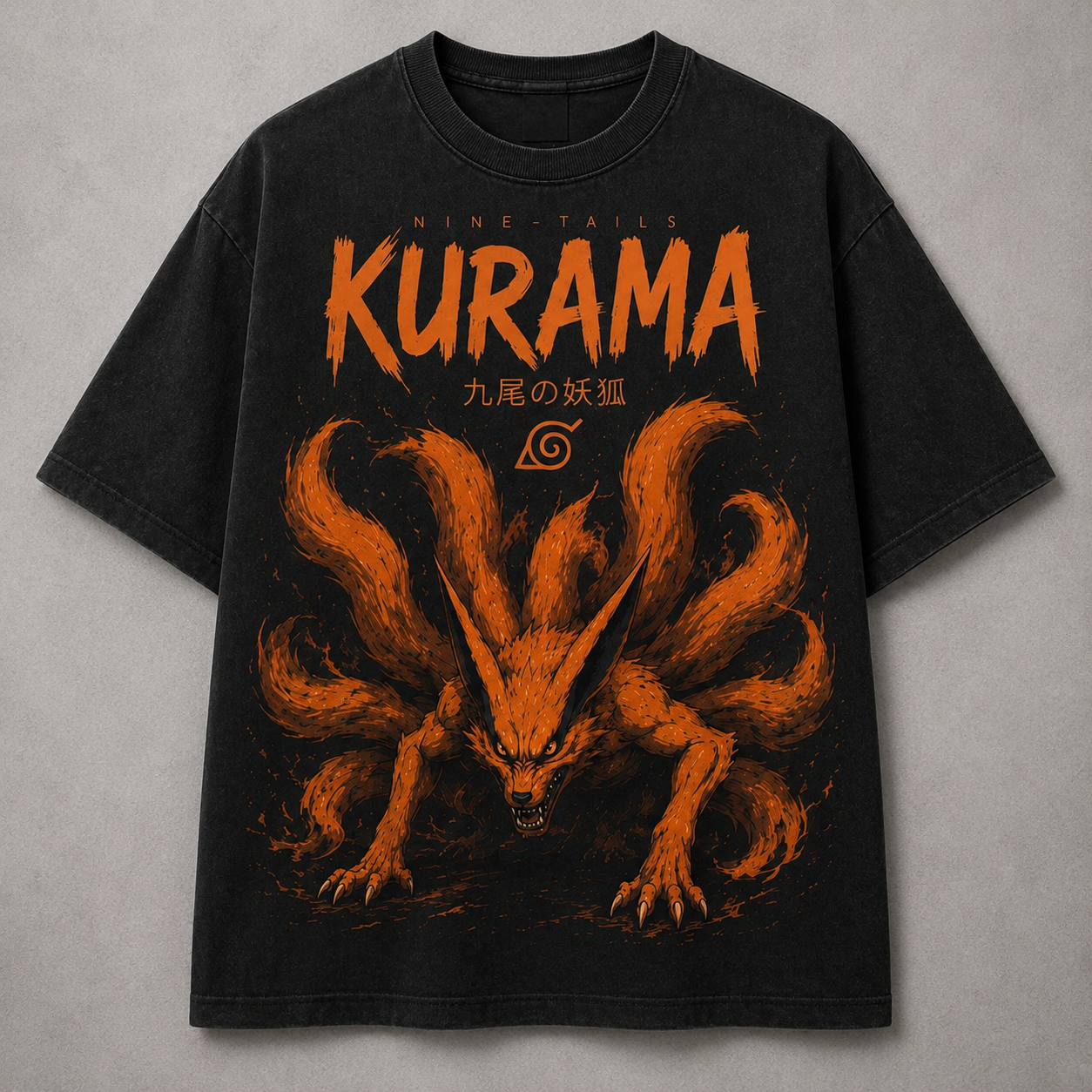 Naruto Kurama Nine Tails Oversized Anime T-Shirt | Front & Back Print