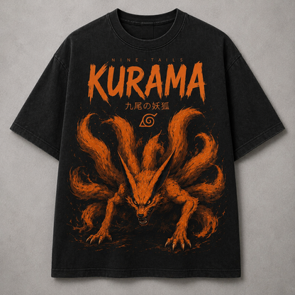 Naruto Kurama Nine Tails Oversized Anime T-Shirt | Front & Back Print
