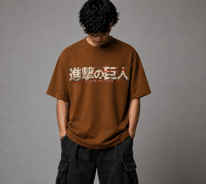 Attack on Titan Brown Oversized Tee