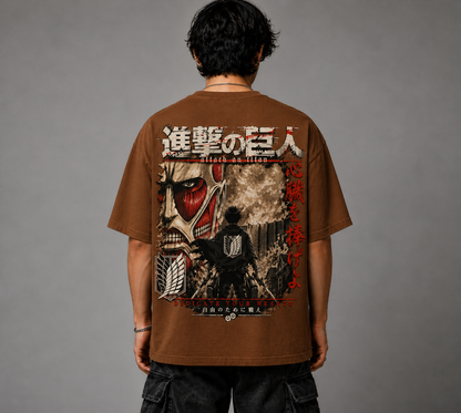 Attack on Titan Brown Oversized Tee