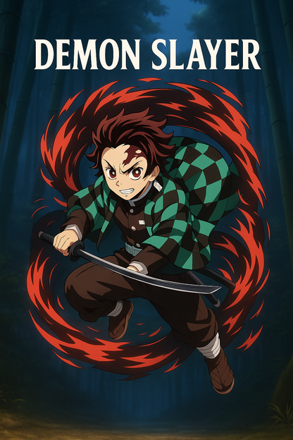 Demon Slayer Tanjiro Oversized T-Shirt – Premium 3D Anime Print | Unisex Streetwear