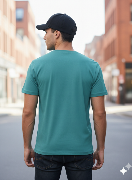 BeePunch Classic Teal Crew Neck T-Shirt | Everyday Comfort. Streetwear Confidence.