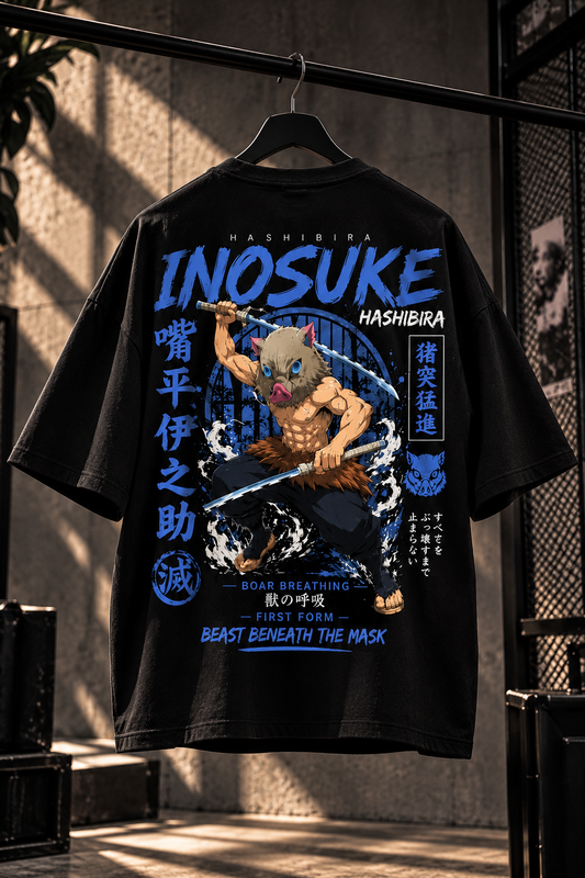 BeePunch Inosuke Hashibira Oversized Anime T-Shirt