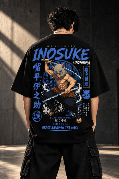 BeePunch Inosuke Hashibira Oversized Anime T-Shirt