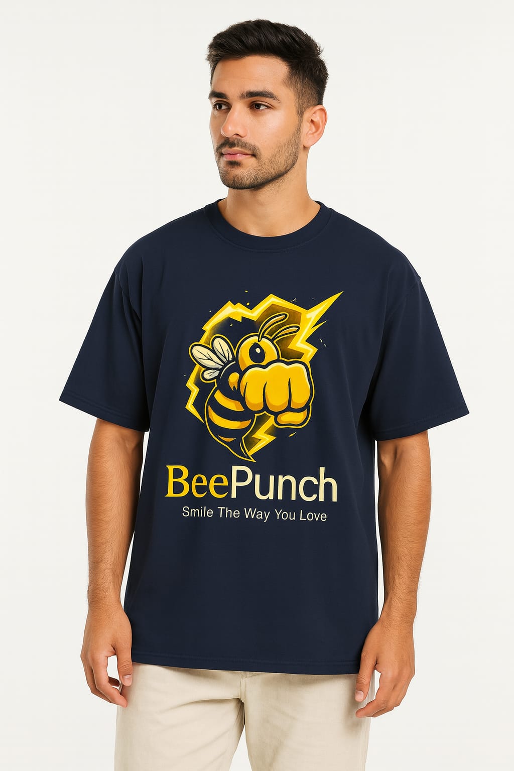 BeePunch Oversized Navy blue T-Shirt