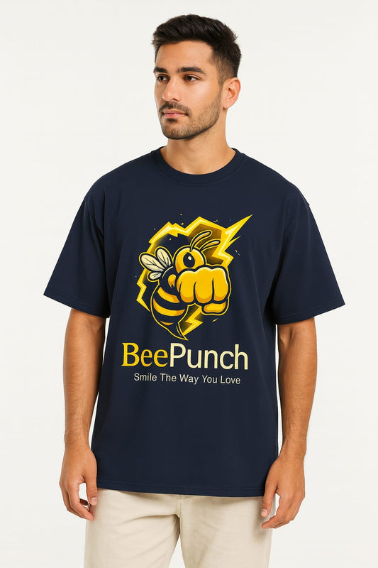 BeePunch Oversized Navy blue T-Shirt