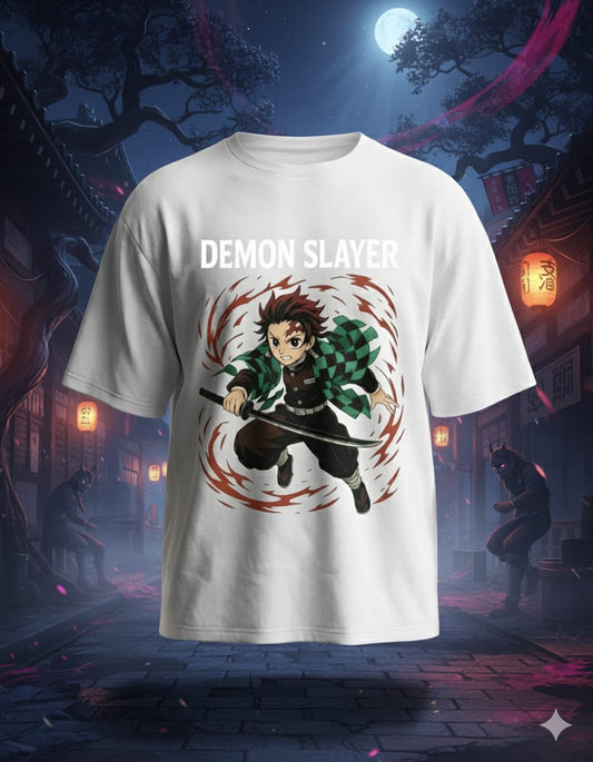 Demon Slayer Tanjiro Oversized T-Shirt | Premium 3D Anime Print | Unisex Streetwear Tee
