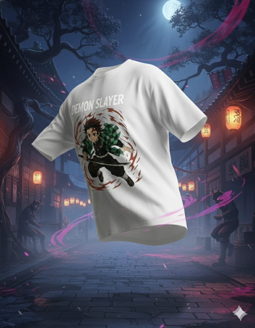 Demon Slayer Tanjiro Oversized T-Shirt | Premium 3D Anime Print | Unisex Streetwear Tee